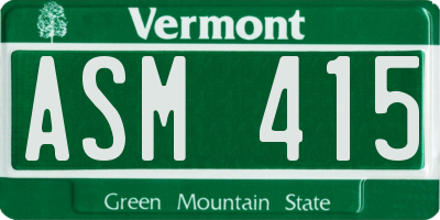 VT license plate ASM415