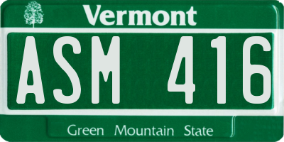 VT license plate ASM416