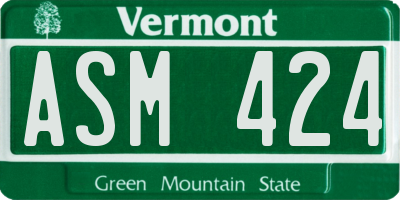 VT license plate ASM424