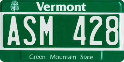 VT license plate ASM428