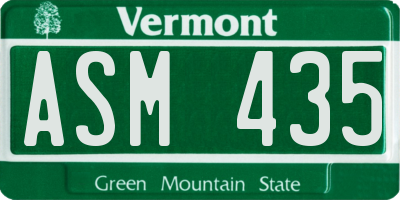 VT license plate ASM435