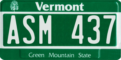 VT license plate ASM437
