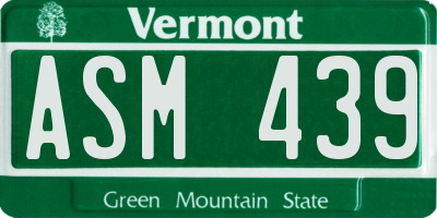 VT license plate ASM439