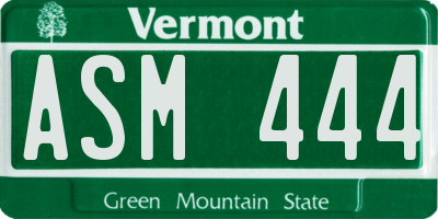 VT license plate ASM444