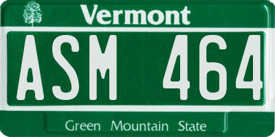 VT license plate ASM464