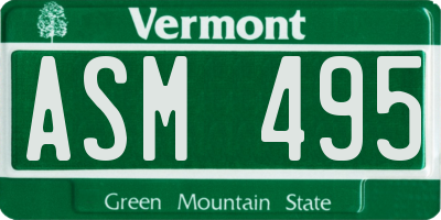 VT license plate ASM495