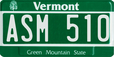 VT license plate ASM510
