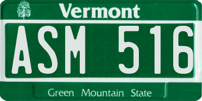 VT license plate ASM516