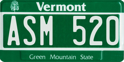 VT license plate ASM520