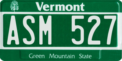 VT license plate ASM527