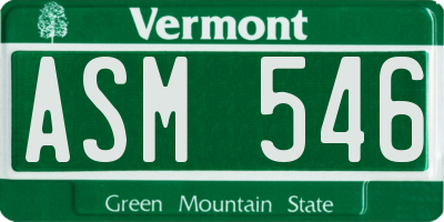 VT license plate ASM546