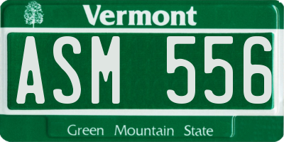 VT license plate ASM556