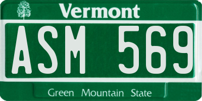 VT license plate ASM569