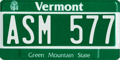 VT license plate ASM577