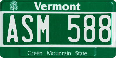 VT license plate ASM588