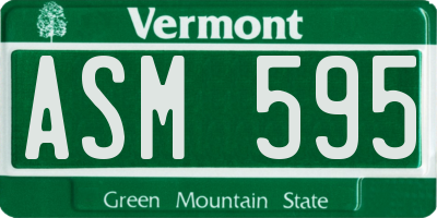 VT license plate ASM595