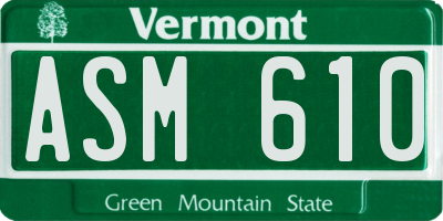 VT license plate ASM610