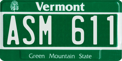 VT license plate ASM611