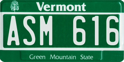 VT license plate ASM616