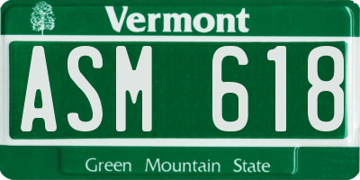 VT license plate ASM618