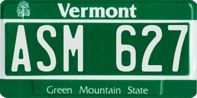 VT license plate ASM627