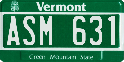 VT license plate ASM631