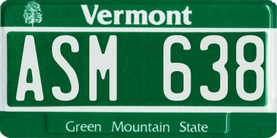 VT license plate ASM638