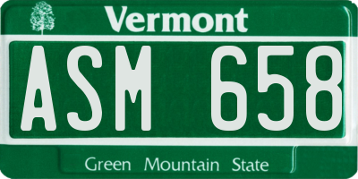 VT license plate ASM658