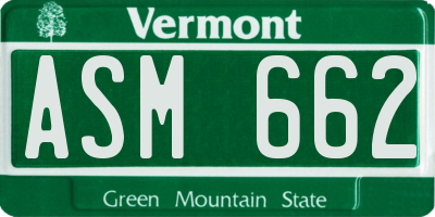 VT license plate ASM662