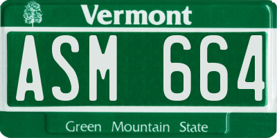VT license plate ASM664