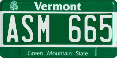 VT license plate ASM665