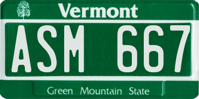 VT license plate ASM667