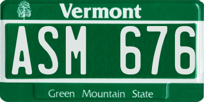VT license plate ASM676
