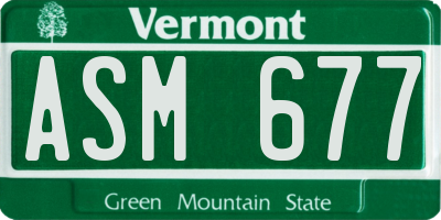 VT license plate ASM677