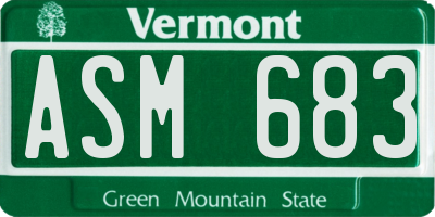 VT license plate ASM683