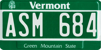 VT license plate ASM684