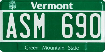 VT license plate ASM690