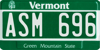 VT license plate ASM696