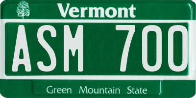 VT license plate ASM700