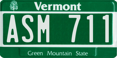 VT license plate ASM711