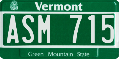 VT license plate ASM715