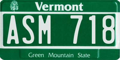 VT license plate ASM718