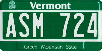 VT license plate ASM724