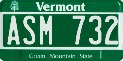 VT license plate ASM732