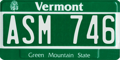 VT license plate ASM746