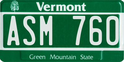 VT license plate ASM760