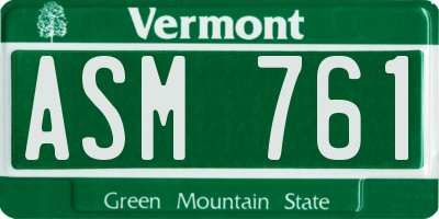 VT license plate ASM761