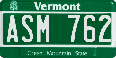 VT license plate ASM762