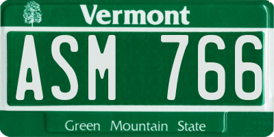 VT license plate ASM766
