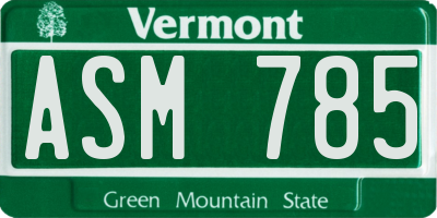 VT license plate ASM785